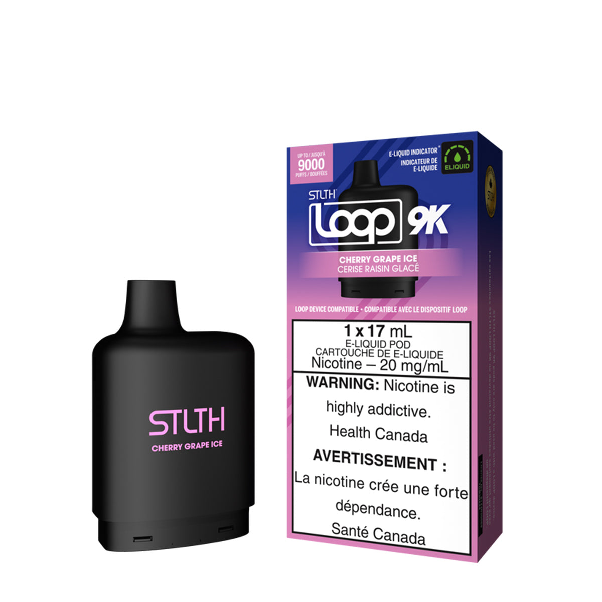 Stlth Loop 9k - Cherry Grape Ice (1x17mL) (6965305540663)