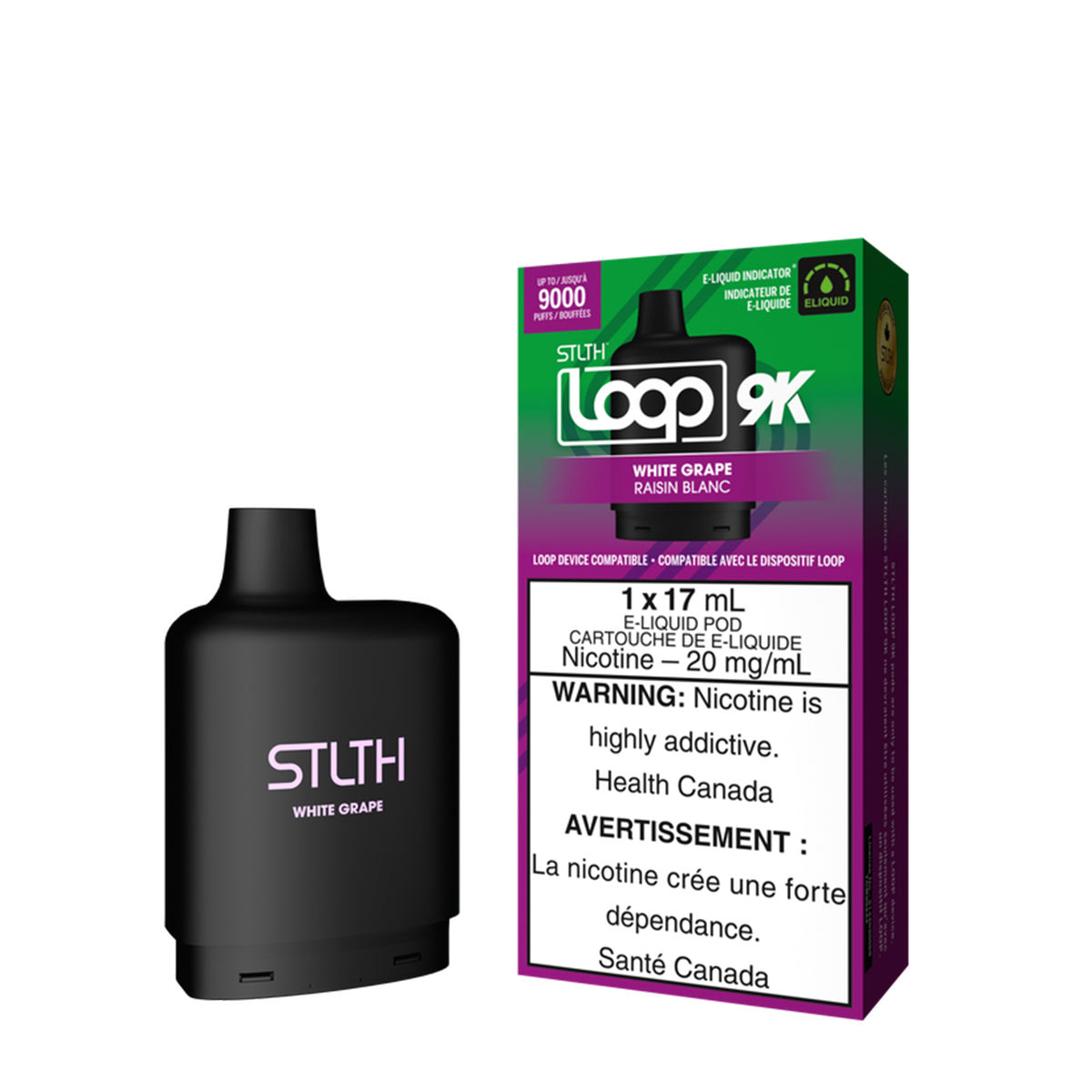 Stlth Loop 9k - White Grape (1x17mL) (6965306196023)