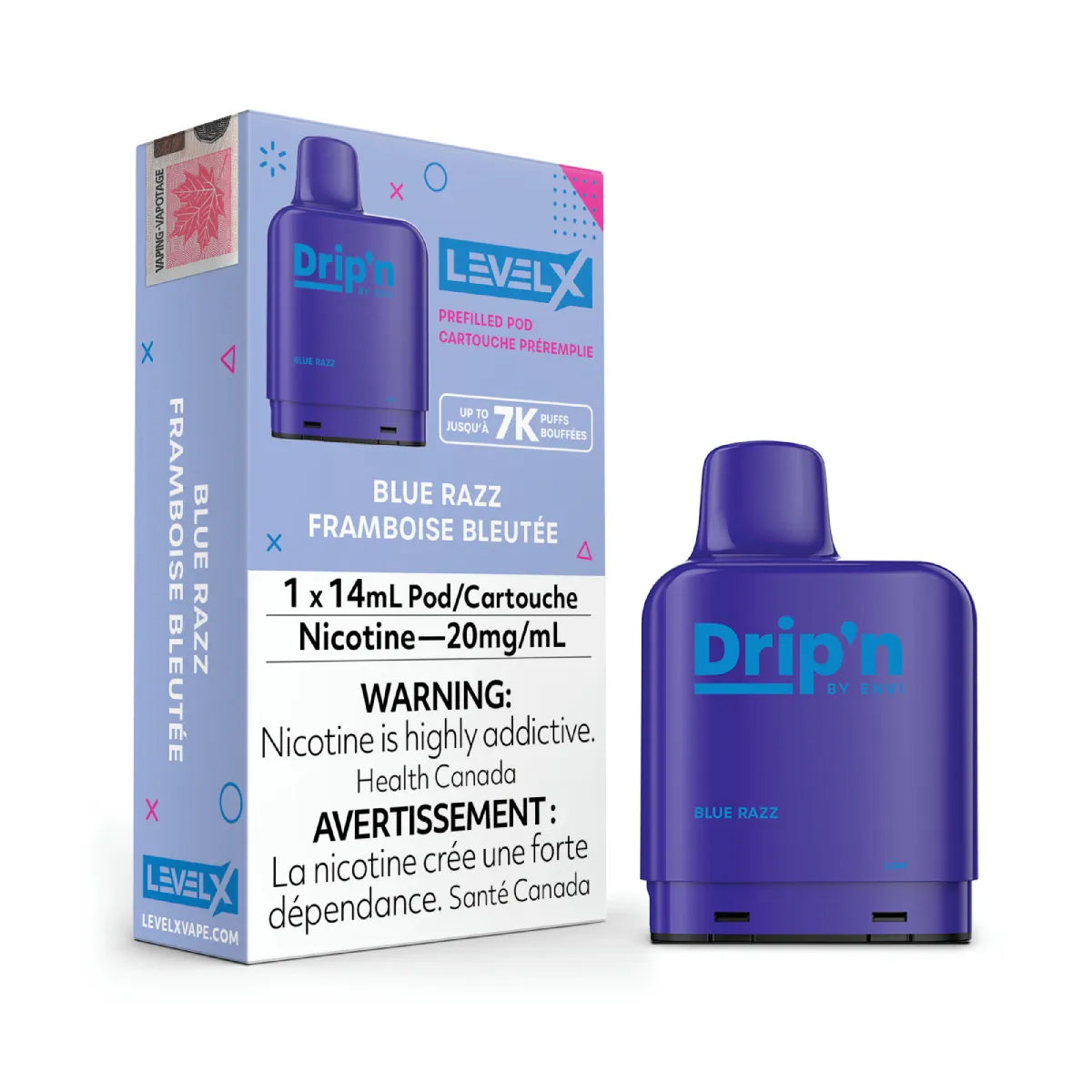 Envi Drip'n Level X Pods - Blue Razz (14mL) (6875978694711)