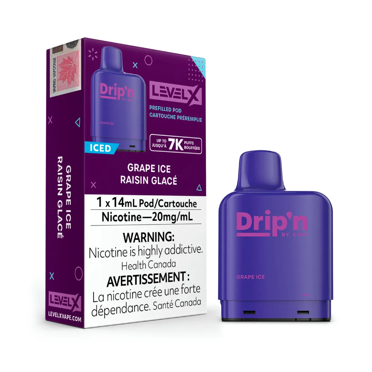 Envi Drip'n Level X Pods - Grape Ice (14mL) (6875978956855)
