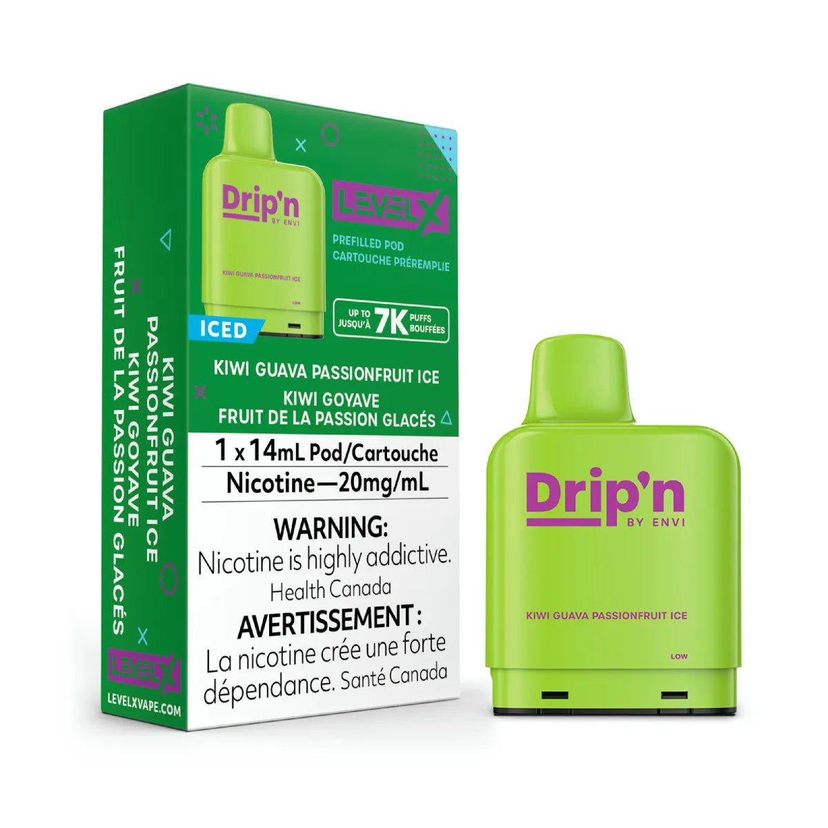 Envi Drip'n Level X Pods - Kiwi Guava Passionfruit Ice (14mL) (6875979776055)