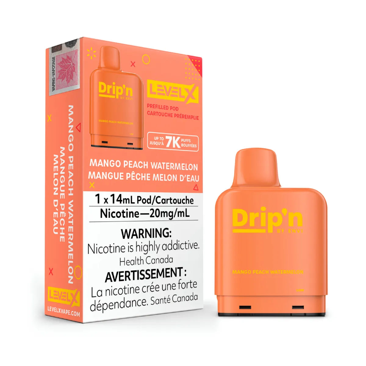 Envi Drip'n Level X Pods - Mango Peach Watermelon (14mL) (6875980136503)