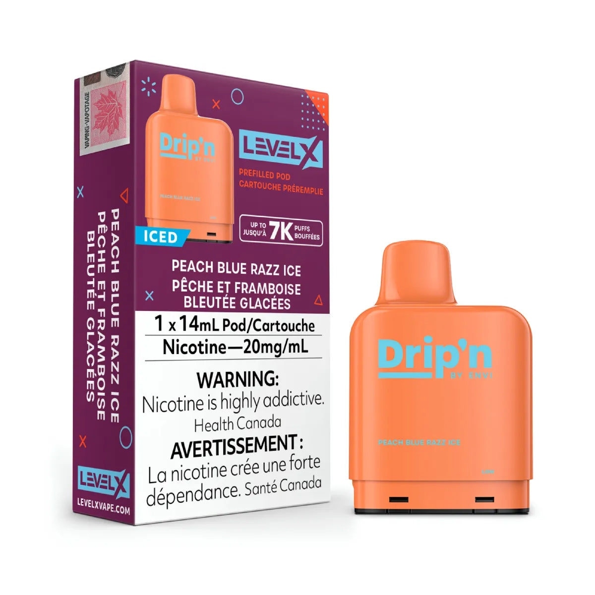 Envi Drip'n Level X Pods - Peach Blue Razz Ice (14mL) (6875980365879)