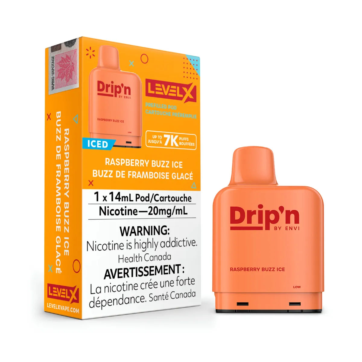 Envi Drip'n Level X Pods - Raspberry Buzz Ice (14mL) (6875980693559)