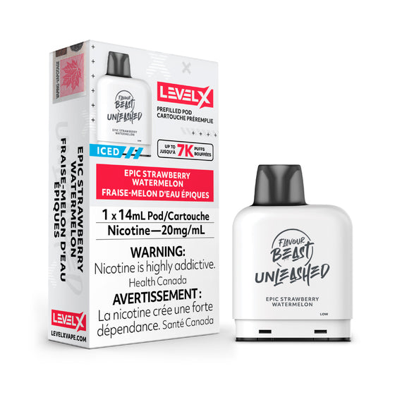 Flavour Beast Unleashed Level X Pods - Epic Strawberry Watermelon (1x14mL) (6900319092791)