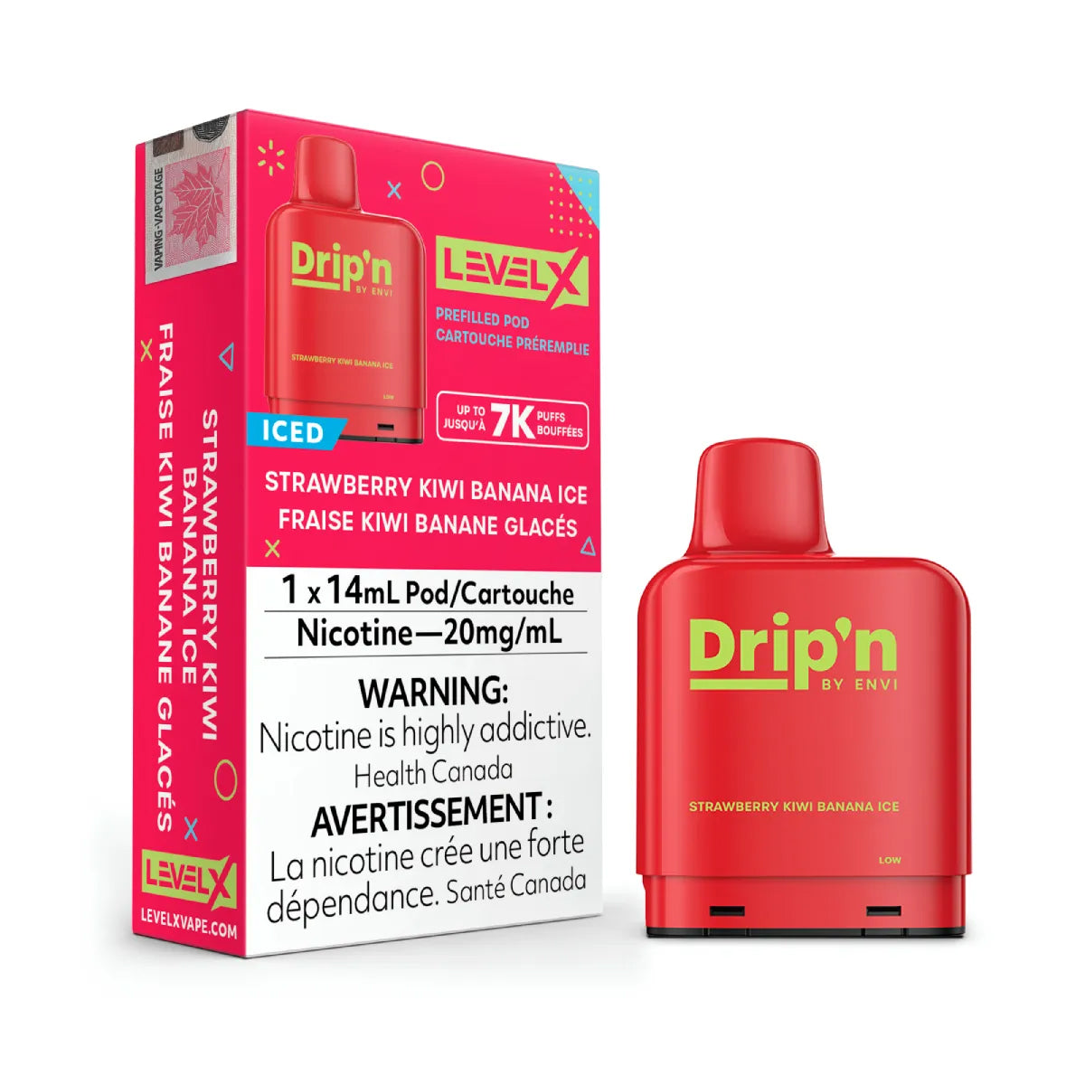 Envi Drip'n Level X Pods - Strawberry Kiwi Banana Ice (14mL) (6876006449207)