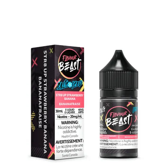 Flavour Beast Salt - STR8 UP Strawberry Banana Iced (30mL) (6875958738999)