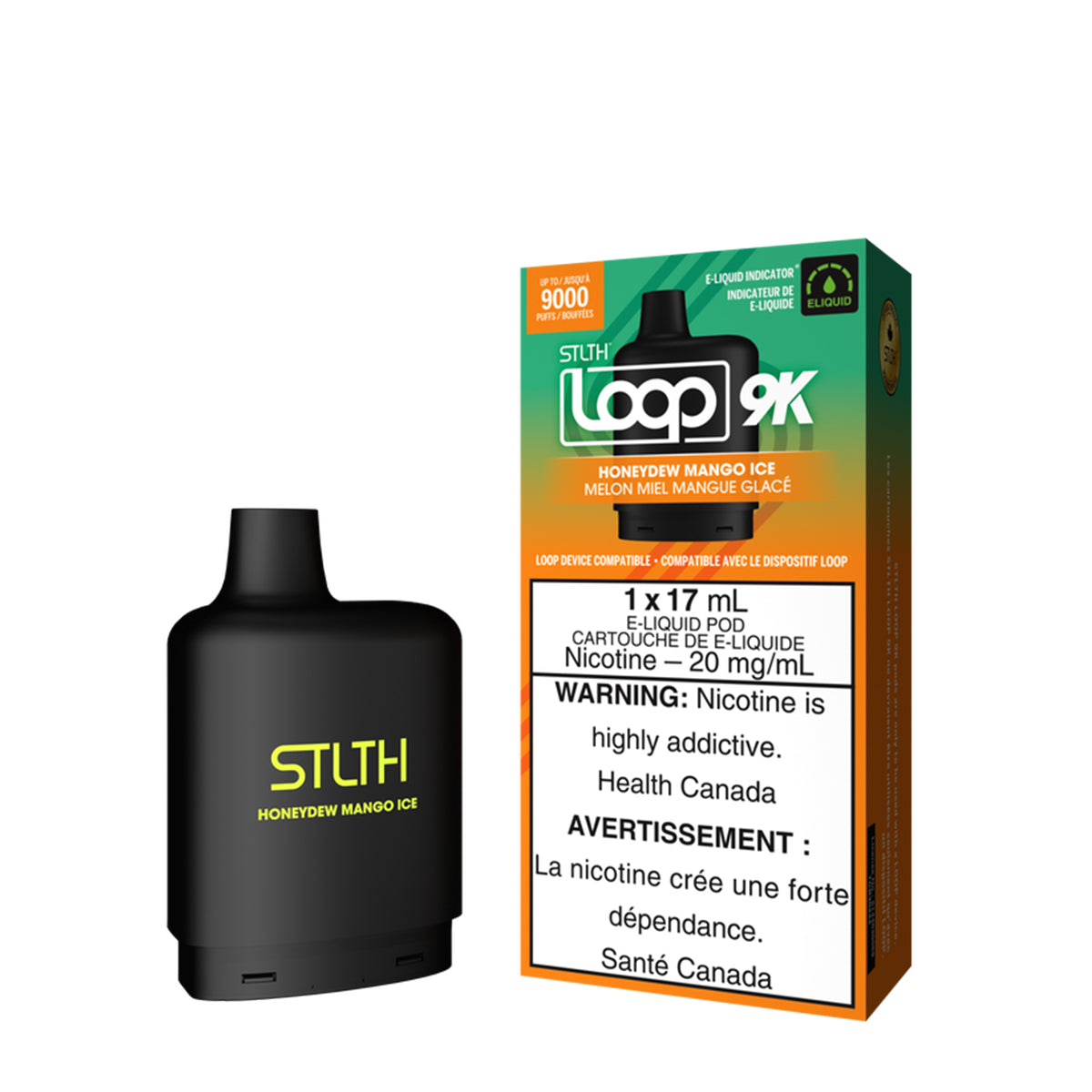 Stlth Loop 9k - Honeydew Mango Ice (1x17mL) (6965305704503)