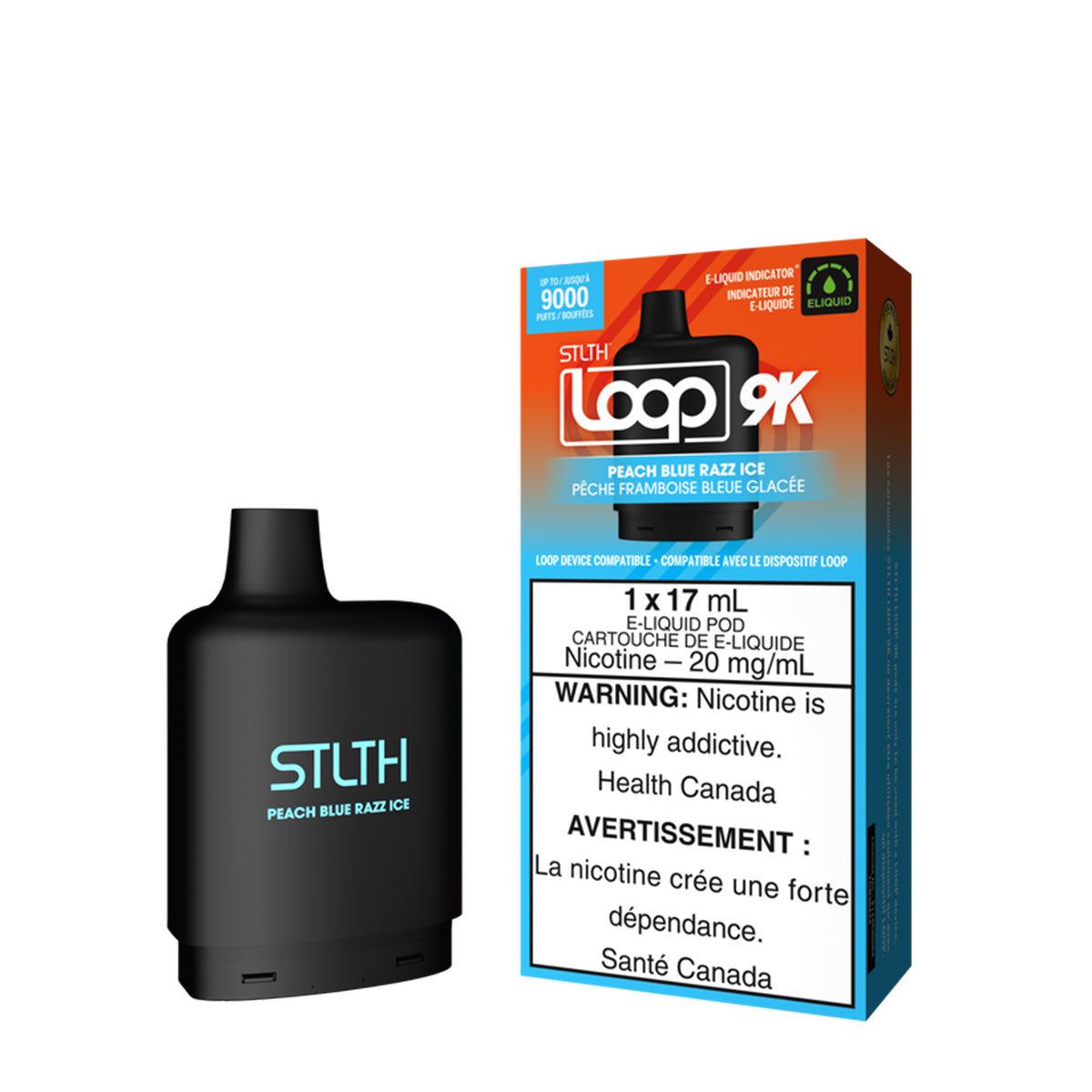 Stlth Loop 9k - Peach Blue Razz Ice (1x17mL) (6965305868343)