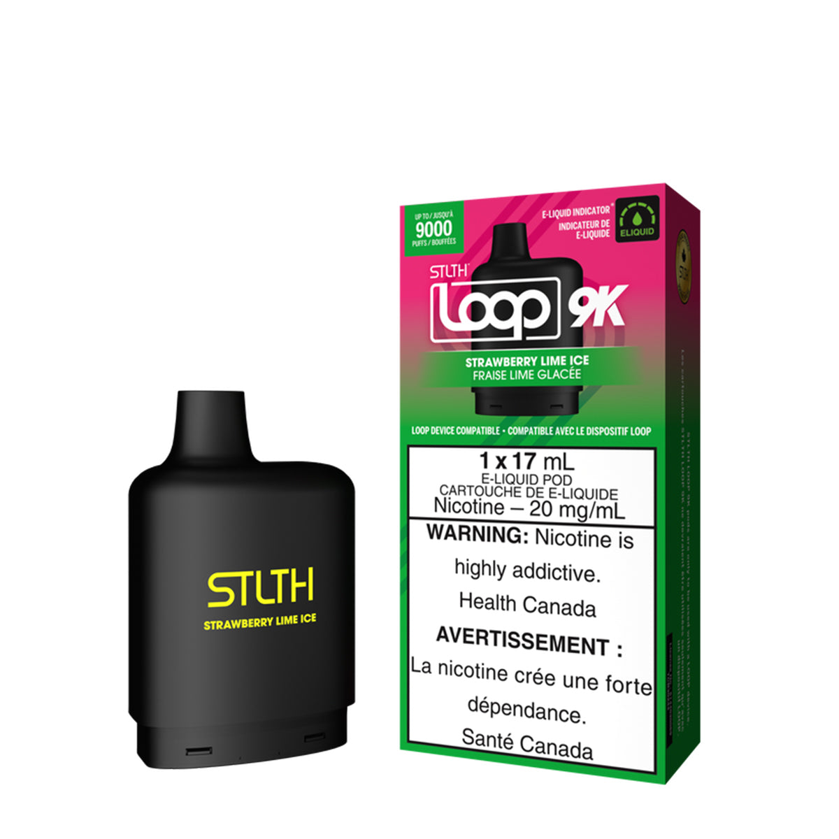 Stlth Loop 9k - Strawberry Lime Ice (1x17mL) (6965306064951)