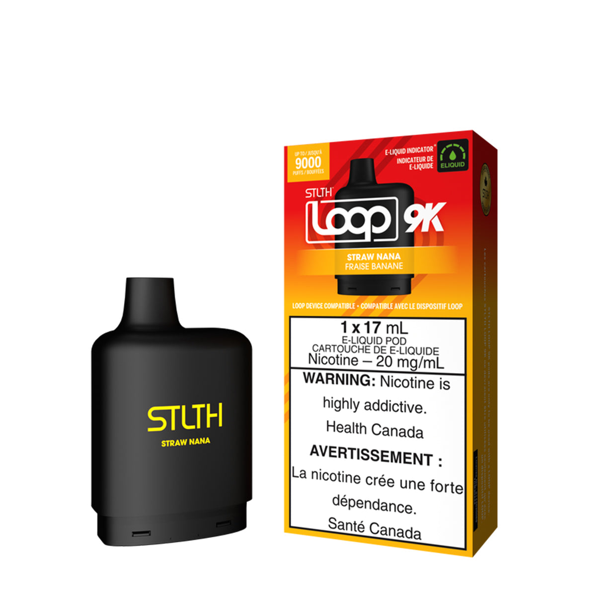 Stlth Loop 9k - Straw Nana (1x17mL) (6965306032183)
