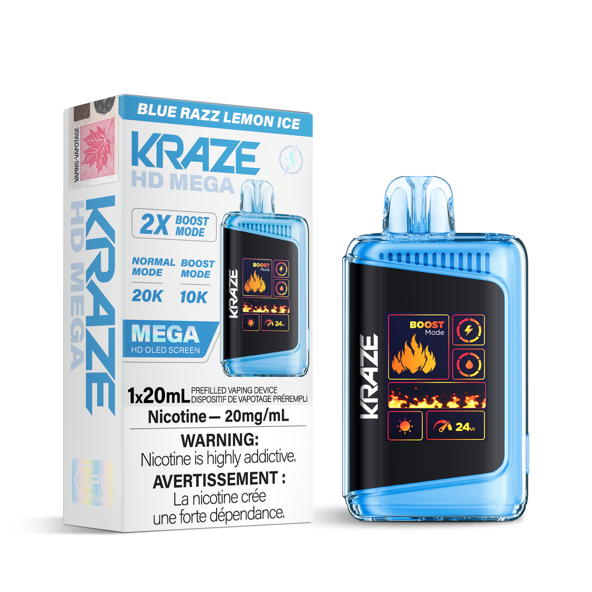 Kraze Hd Mega - Blue Razz Lemon Ice (20mL)