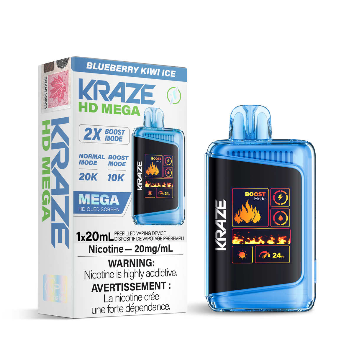 Kraze Hd Mega - Blueberry Kiwi Ice Ice (20mL)