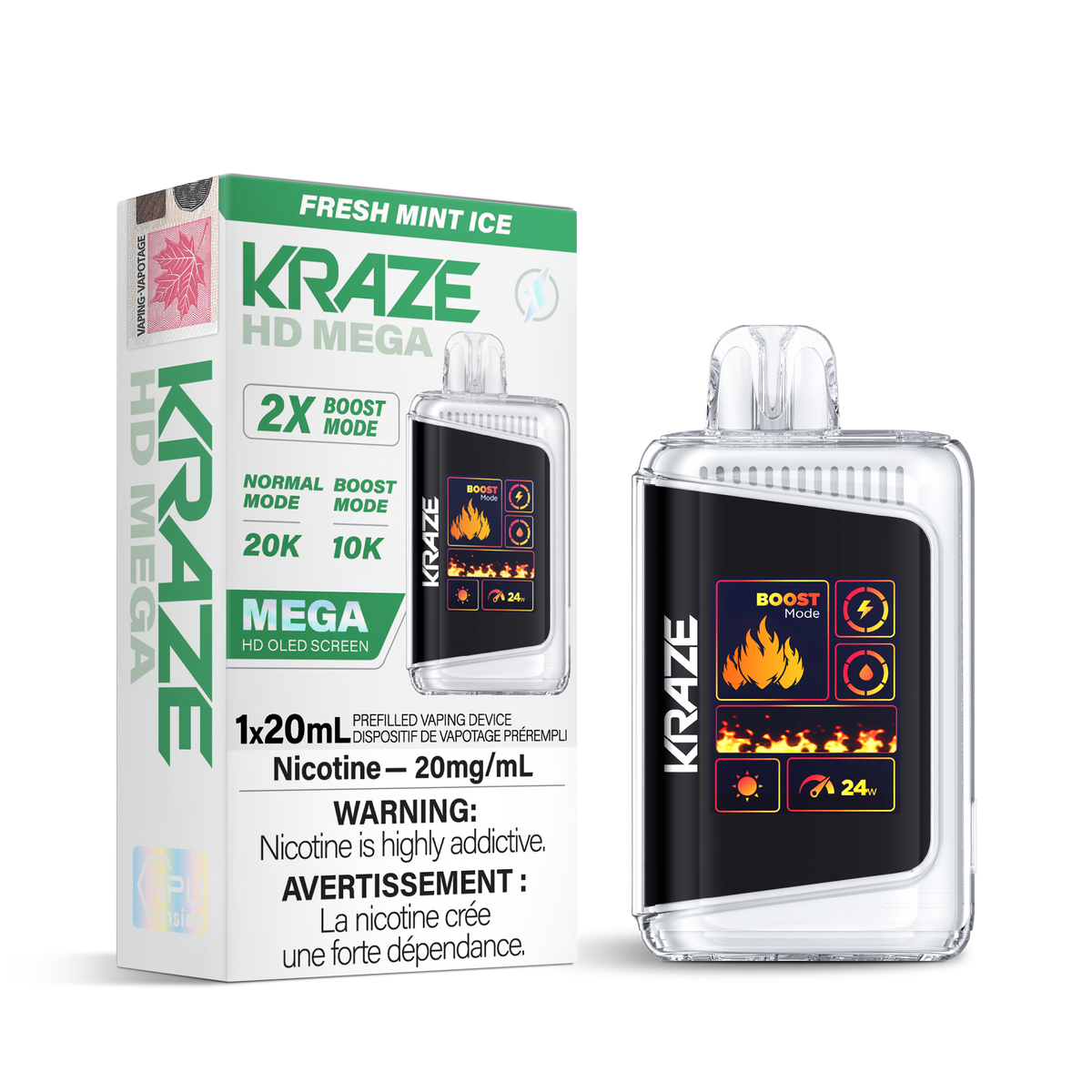 Kraze Hd Mega - Fresh Mint Ice (20mL)