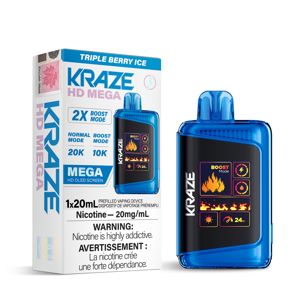 Kraze Hd Mega - Tripple Berry Ice (20mL)