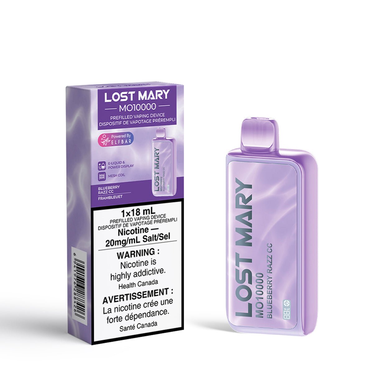 Lost Mary Mo10000 - Blueberry Razz Cc (18mL) (6921721872439)