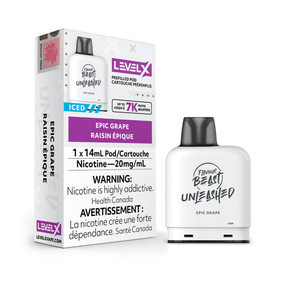 Flavour Beast Unleashed Level X Pods - Epic Grape (1x14mL) (6900325908535)