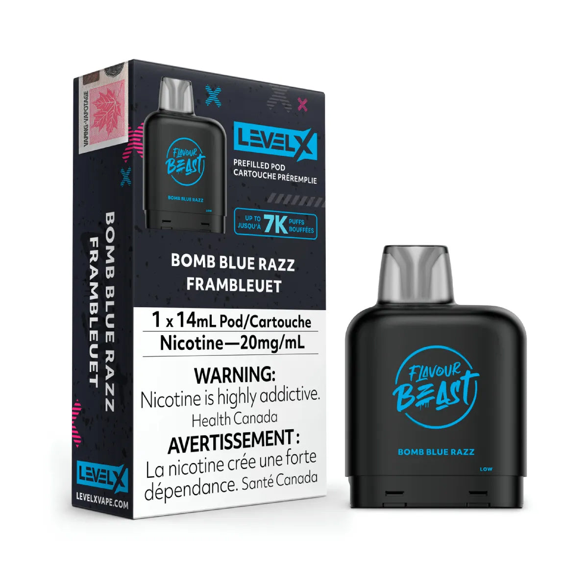 FLAVOUR BEAST LEVEL X POD - Bomb Blue Razz (1x14mL) (6860108070967)