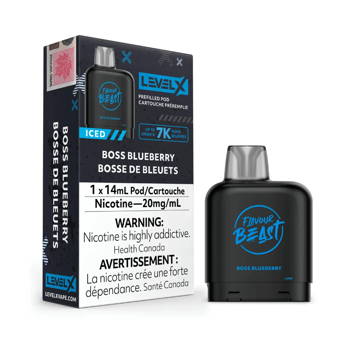 FLAVOUR BEAST LEVEL X POD - Boss Blueberry Iced (1x14mL) (6860111347767)