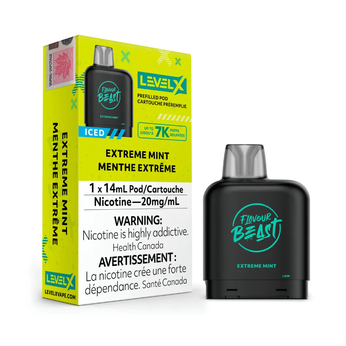 FLAVOUR BEAST LEVEL X POD - Extreme Mint Iced (1x14mL) (6860165742647)