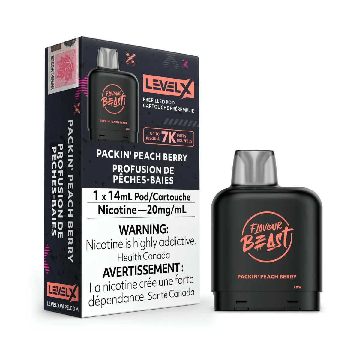 FLAVOUR BEAST LEVEL X POD - Packin' Peach Berry (1x14mL) (6860167381047)