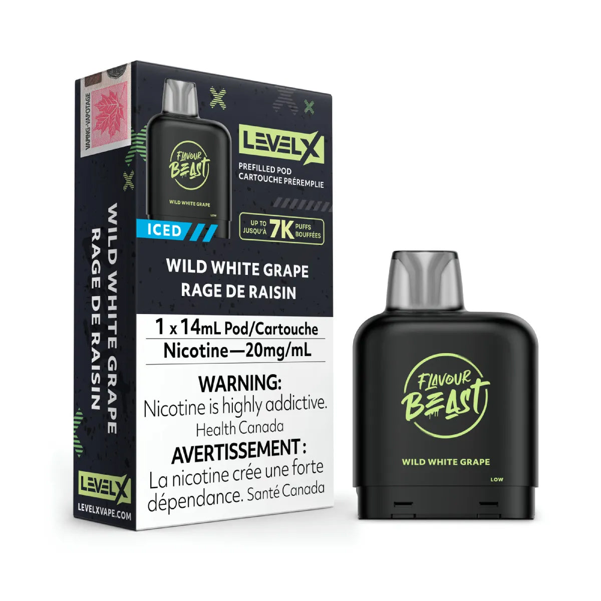FLAVOUR BEAST LEVEL X POD - Wild White Grape Iced (1x14mL) (6860191858743)