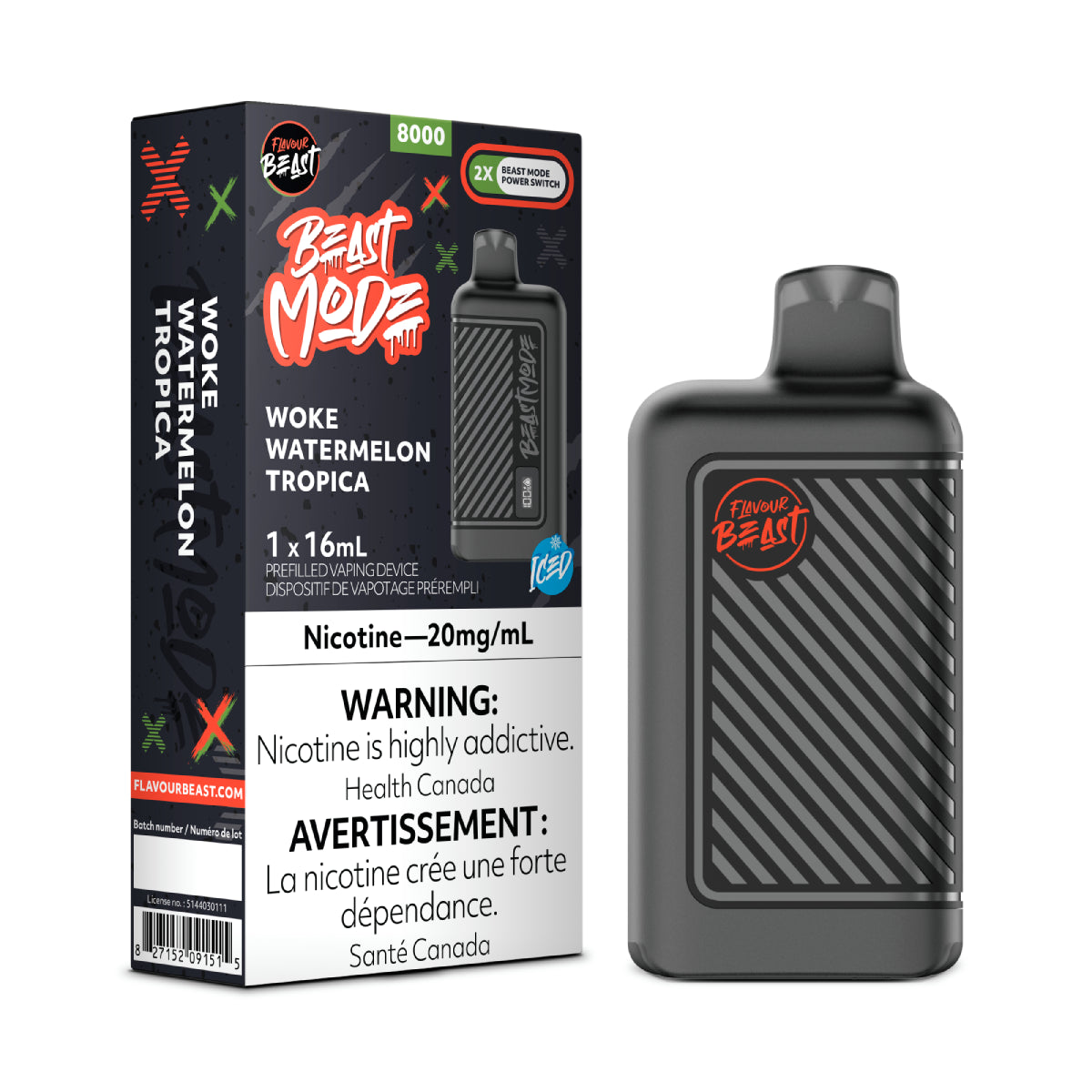 Flavour Beast Mode 8k - Woke Watermelon Tropica Iced (16mL)