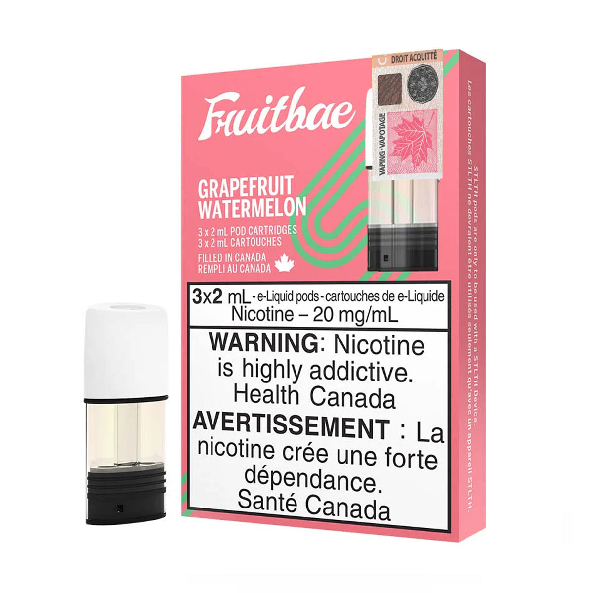 Fruitbae STLTH Pods - Grapefruit Watermelon (3x2mL)