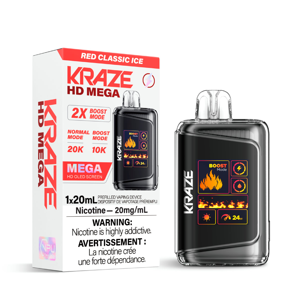 Kraze Hd Mega - Red Classic Ice (20mL)