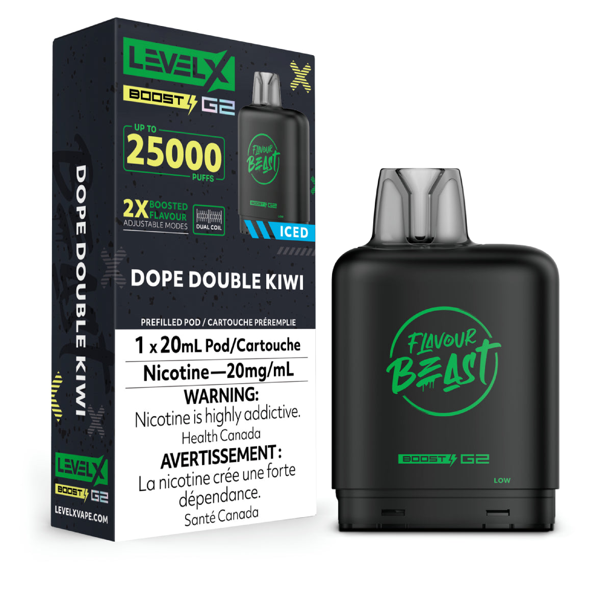 Level X FB Boost G2 - Dope Double Kiwi Iced (20mL)