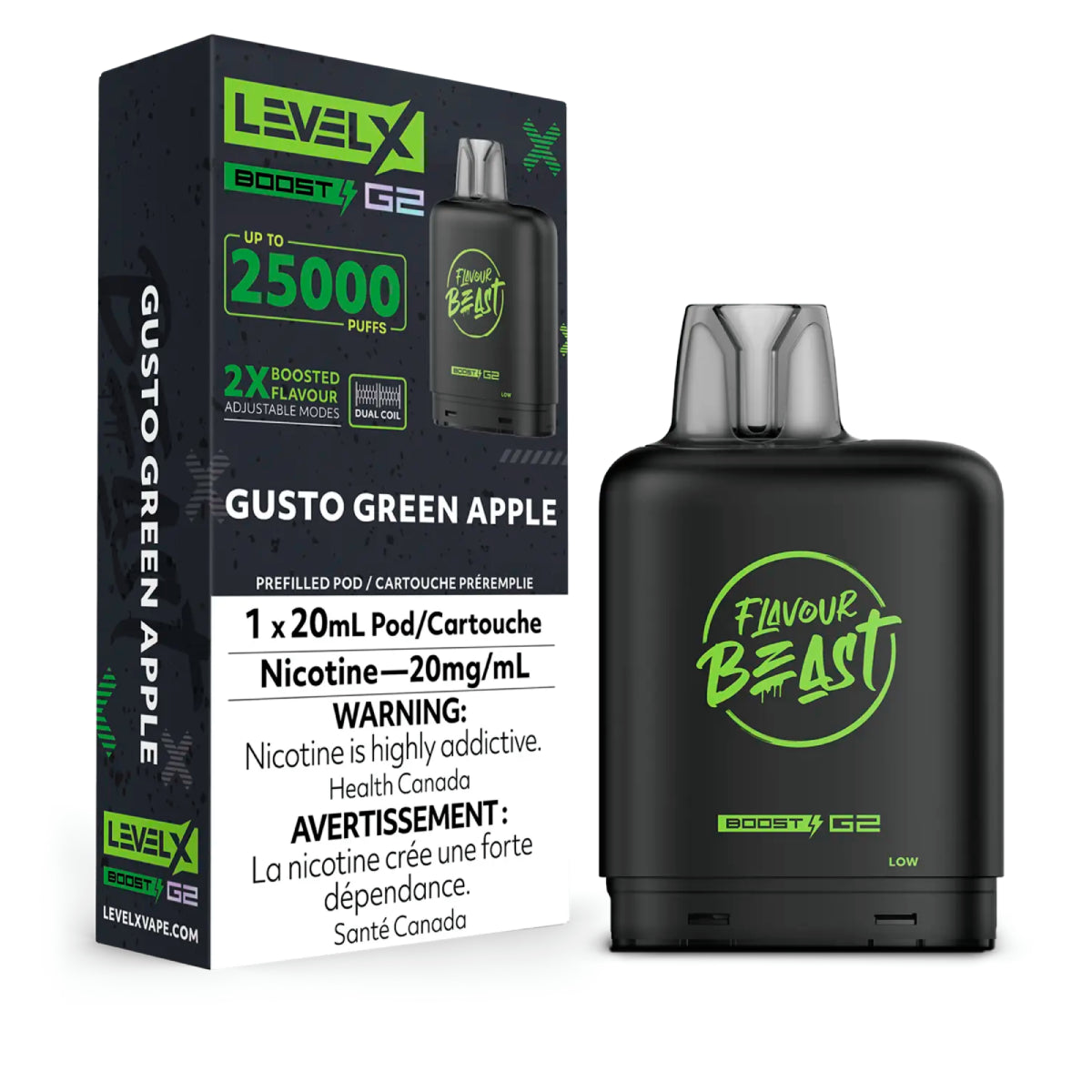 Level X FB Boost G2 - Gusto Green Apple (20mL)