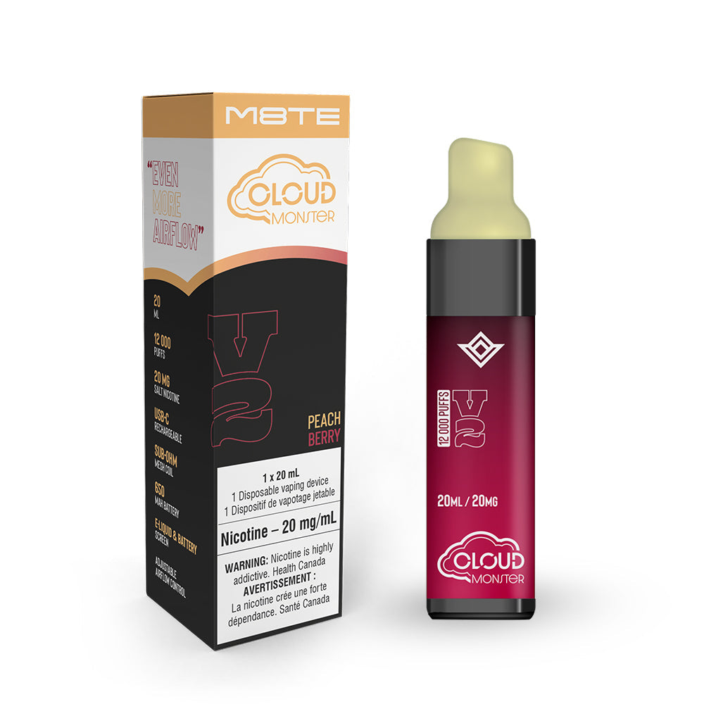 M8te Cloud Monster V2 - Peach Berry (20mL) (6933838495799)
