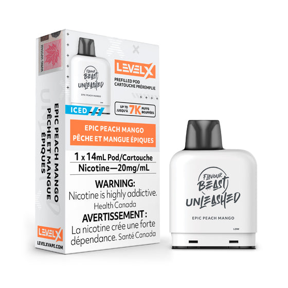 Flavour Beast Unleashed Level X Pods - Epic Peach Mango (1x14mL) (6903045259319)