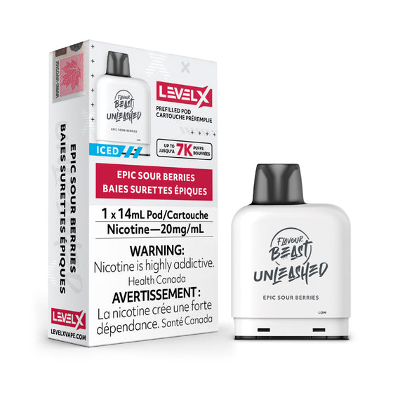 Flavour Beast Unleashed Level X Pods - Epic Sour Berries (1x14mL) (6900323942455)