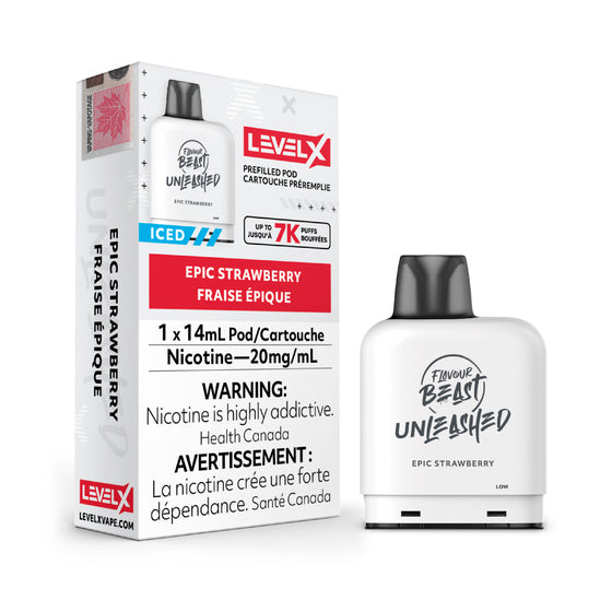 Flavour Beast Unleashed Level X Pods - Epic Strawberry (1x14mL) (6900309360695)
