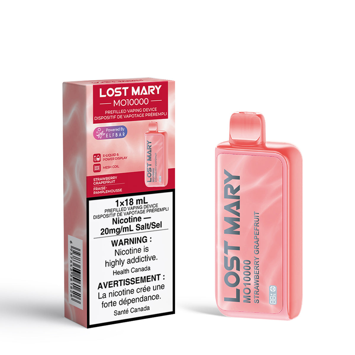 Lost Mary Mo10000 - Strawberry Grapefruit (18mL) (6921722069047)