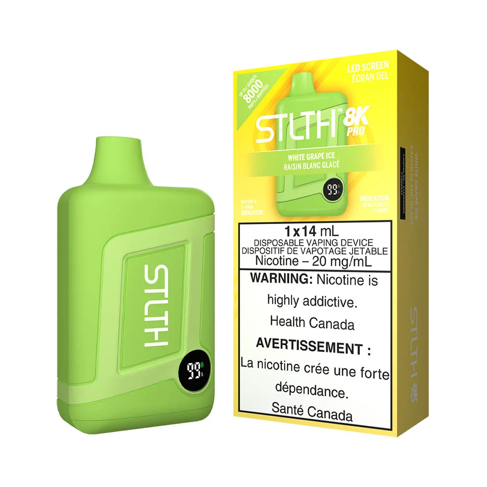 STLTH 8k Pro - White Grape Ice (14mL) (6865425465399)