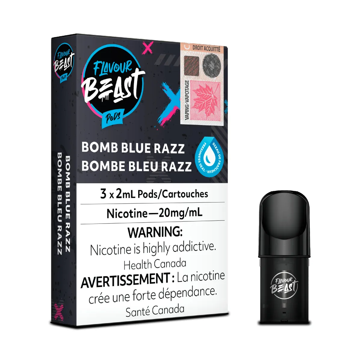 Flavour Beast Pods - Bomb Blue Razz (3x2mL) (6757133418551)