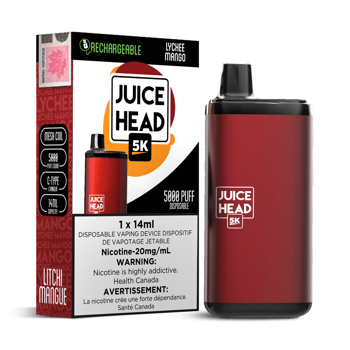 Juice Head 5K - Lychee Mango (14mL) (6783262687287)