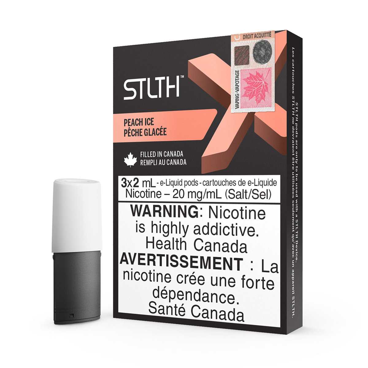 STLTH X Pods -  Peach Ice (3x2mL) (6676625621047)