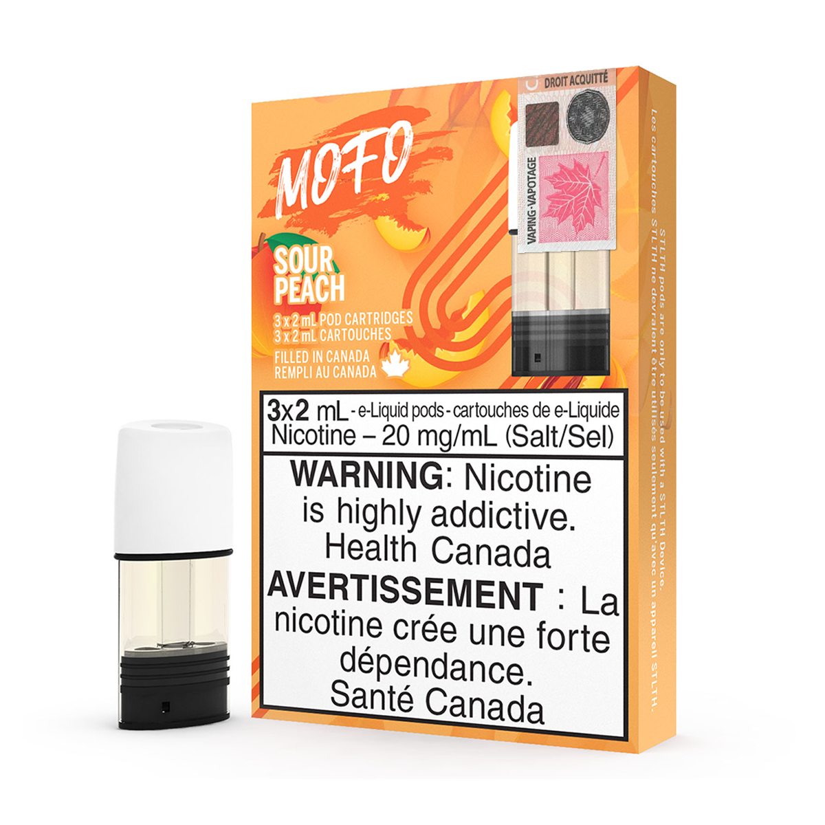 Mofo STLTH Pods - Sour Peach (3x2mL) (6597144412215)
